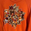 Jerzees Vintage  Grandma Sweater Fall Leaves Handmade Size XL Photo 2