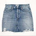 AGOLDE  Denim Skirt Ada 100% Cotton Distressed Mini Summer Frayed Premium SZ 27 Photo 1