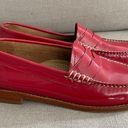 Krass&co G.H. Bass & . Whitney Weejuns Penny Loafers Patent Red Flats Women’s Size 6.5 Photo 0
