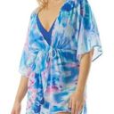 Coco reef Contours  Blue Lightweight Tie Dye Swim Cover-Up Dress Medium / Large Photo 0