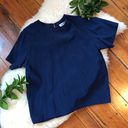 Oscar de la Renta 🌿 Navy Silk Designer Blouse Photo 1