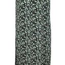 Vintage Blue  Maxi Skirt in Black Green All-Over Floral Side Slits Size Small Photo 0