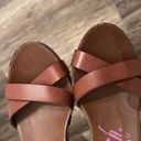 blowfish  Brown Faux Leather Cork Wedge Sandals Size 9 Photo 11