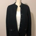 Isaac Mizrahi Knit Quilted Jacket Blazer Black  Medium Photo 0