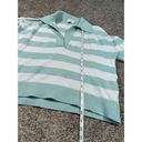 Tanya Taylor  Striped V Neck Collar Maisie Knit Sweater Blue/White Cotton Size M Photo 8