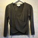 Michelle Mason  sheer knit crossover sweater small Photo 0