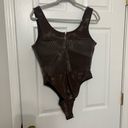 Mugler Embossed Bodysuit in Chocolate Size 42 Photo 11