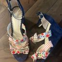 Nordstrom Navy Wedges With Floral Appliqué  Photo 2