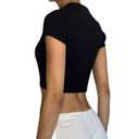 Brandy Melville Rare  BLACK Bridget Crop Knit Polo collared y2K short sleeve Top Photo 2