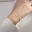 18K Gold Plated Simple Adjustable Double Layer Bracelet for Women Photo 1