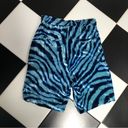 R13 Teal Blue Zebra Baggy Silk Shorts Velour Velvet Furry 90s Y2K Black Stripe M Photo 10