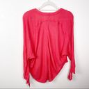 Free People  Morning Long Sleeve Top Knit Relaxed Strawberry Red Size Small Photo 5