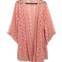 In Loom Pink Floral Embroidered Lace Kimono  Boutique Photo 0