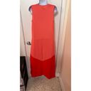 Natori  Women's V Neck Sleeveless Colorblock Maxi Dress Peach Orange Size Small Photo 5