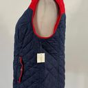 Charter Club New  Colorblocked Quilted Vest Full Zip Navy Blue Red Photo 8