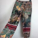 ZARA  Tropical Printed Crop Satin Straight High Waist Trousers Pants Small Photo 7