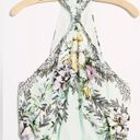 Free People NWT  Higher Love Teal Floral Silky Halter High Neck Knotted Large Photo 9