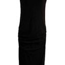 James Perse NWT  Dress Skinny Sheath in Black Ruched Stretch Cotton Jersey 1/Sm Photo 0