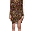 Gimaguas - Zug Dress Brown Asymmetrical Mesh Floral Classic Boho Cocktail Photo 1