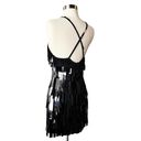 THE ATTICO Sequin Fringe Mini Dress Black Cocktail Designer Italy LBD IT 38 US 2 Photo 3