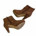 Eva & Zoe  Suede Heeled Ankle Boots Brown Size 6.5 Y2K Minimalist Mobwife Neutral Photo 5