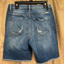 Bermuda KanCan Women's Moss High Rise Button Fly Distressed  Shorts Small Photo 1