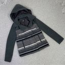 Jack by BB Dakota Jack BB Dakota Striped Colorblock Cropped Removable Hood Pea Coat Gray Small Photo 13