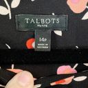 Talbots , Black Floral Dress w/Contrast Ruffle Hem and Sleeves, Size 16W Petite Photo 2