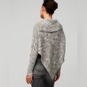 White House | Black Market  Zip Neck Marled Poncho Sweater Asymmetrical Hem Sz M/L Photo 3