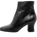 The Row  Bowin Black Leather Curved Heel Zip Up Curved Block Heels Ankle Boots Photo 0