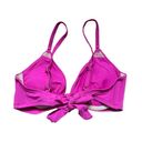 Robin Piccone NEW  Olivia Knotted Bikini Top in Fuchsia Pink Size Small Photo 4