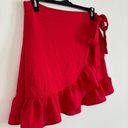 Pink Lily Red Wrap Mini Skirt Size Medium Photo 1