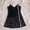 Garage Black Soft Velvet Spaghetti Strap V-Neck Mini Slip On Dress Photo 6