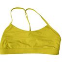 Lululemon  Flow Y Bra Nulu Light Support Sports Bra Yellow Serpentine Sz 10 Photo 0