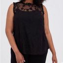 Torrid  Deep Black Floral Embroidered Mock Neck Top Size‎ 6X Photo 0