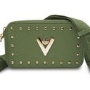 Valentino Orlandi Forest Green V Logo Double Zip Camera Bag Wide Strap Photo 0