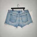 Good American  Good 90s Denim Shorts Step Hem Frayed Hem Size 16 NWT Photo 1