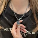 Good Luck Pendant Necklace for Men Women Streetwear Unisex Hip Hop Style Silver Photo 6