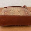 Brahmin Vintage  Pecan Toasted Almond  Embossed Croc Leather Shoulder Purse Bag Photo 8