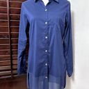 Tommy Bahama  Womens Button Front Shirt Blue Long Sleeve Collar Stretch Pocket S Photo 0