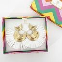 House of Harlow NIB  1960 Straw Half Moon Earrings Photo 0