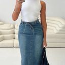 Princess Polly Denim Maxi Skirt Photo 0