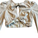 Majorelle  Twist Front Crop Top Tan Long Sleeve Shirt Blouse Size Small Women's Photo 2