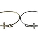 Boutique Wholesale 12 Cross Bracelets Rhinestone Gold Tone Silver Tone Bangle Bulk Lot Photo 3