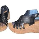 Kork-Ease  Adelanto Black Wedge Woven Front Sling Back Platform Sandals Size 10M Photo 0