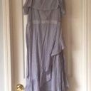 Chelsea28 Gray and Blue Striped Ruffled Midi Dress Photo 2