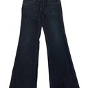 CAbi  flare leg dark rinse bootcut jeans with distressing on front legs size 4 Photo 0