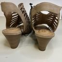 Coconuts by Matisse  Tan Caged Vegan Leather Heeled Sandals Women’s 7 M Photo 5