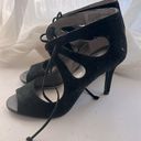 Audrey Brooke NWOT  Cass Black Tie Front Heels 7M Photo 0