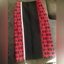 Fendi Authentic  Midi Pencil Skirt Size 38 Wool Silk Red Black Block Design Photo 12